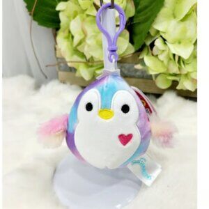 NWT Squishmallow 3.5” Valentines Tomara Queen Penguin Clip On Keychain